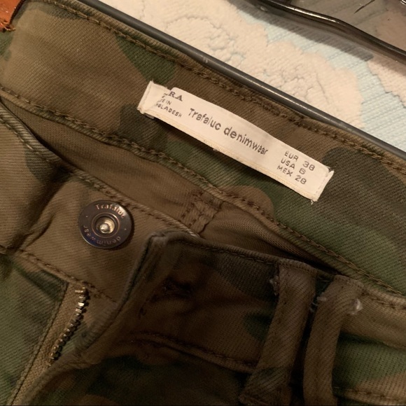 Zara Trafaluc Camo Skinny Pants Size 6 - Picture 3 of 4